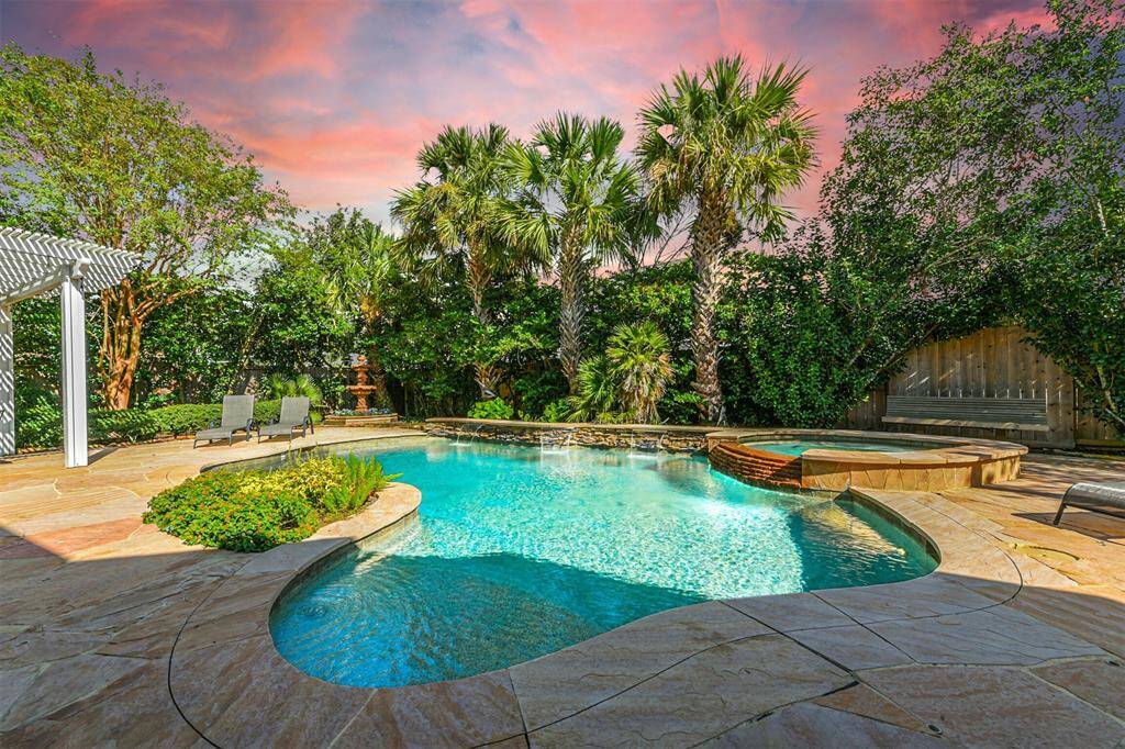 Notice how private the back yard is with the lush landscaping.