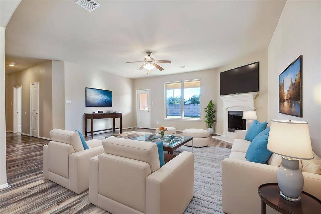 Virtually staged vision of the living room