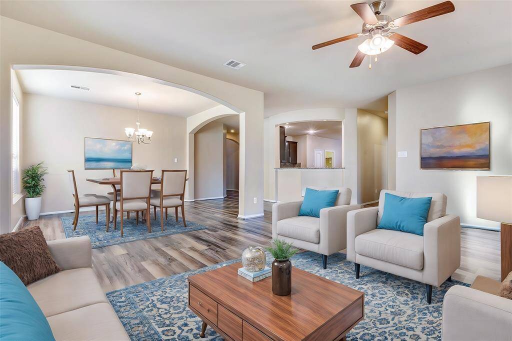 Check out this virtually staged example of how this space can be set up. several rooms have been digitally staged.