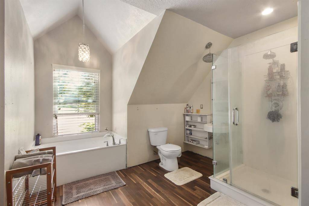 Open concept bathroom upstairs