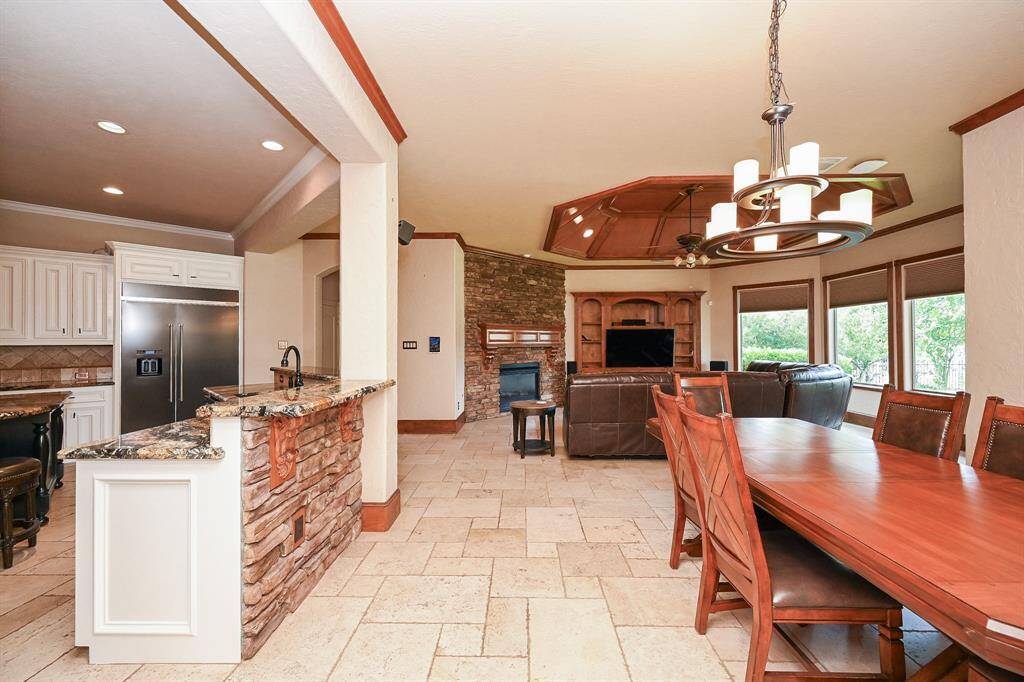 The Kitchen, Family Room & Breakfast areas are all open to each other as well (and still close to the Bar for less formal entertaining).  There is so much storage/space and a large center island and counter seating make it the perfect place to relax with friends or family - everyone is always in the kitchen!