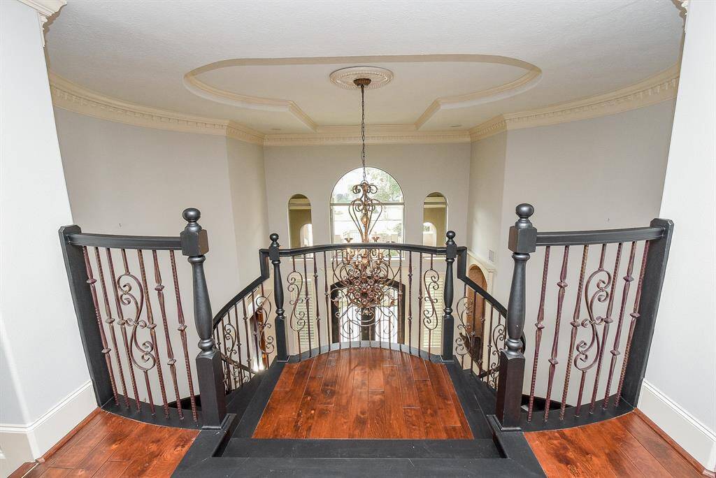 This is a view of the stairway landing upstairs.