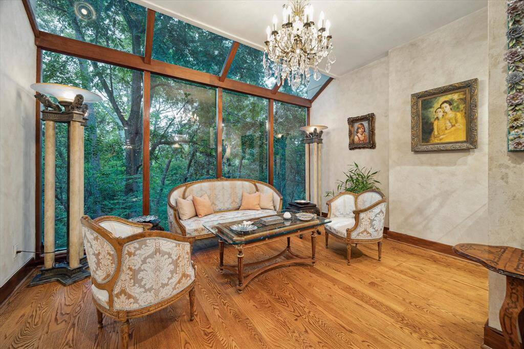 The light filled sunroom ideal for entertaining guests.