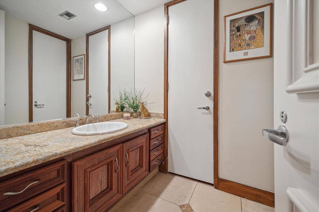 The shared Hollywood bathroom main vanity area.