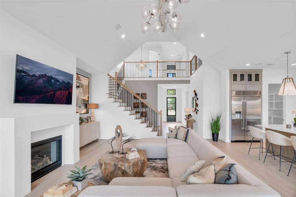 The family room is as comfortable as it is beautiful.