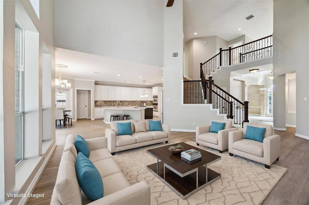 Virtually staged family room