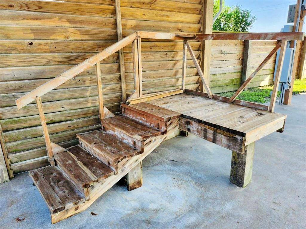 Mobile staircase for easy access in and out of your RV.