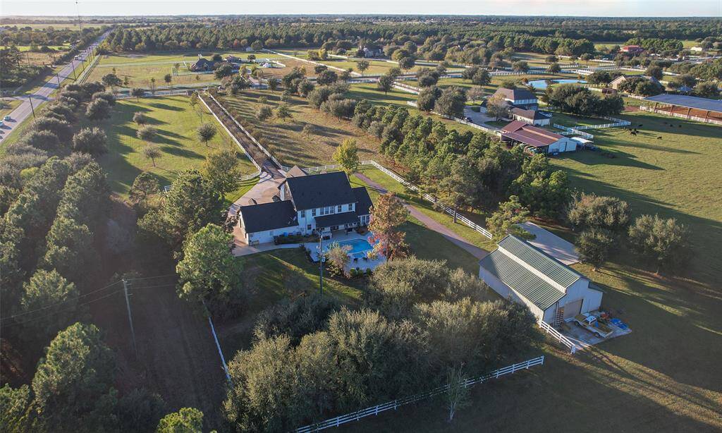 A drone from the back of the property.