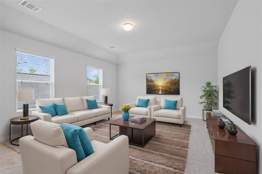 Perfect for entertaining is this amazing game room! Right upstairs this space would be a fabulous teen hangout, media room, or adult game room! Featuring plush carpet, high ceilings, lighting, and custom paint!