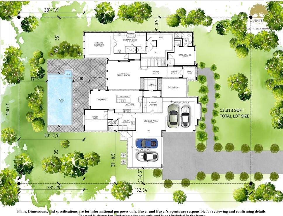 9406 Willowview Completed Home Photo with example of Backyard Sod. Sod not included in home.