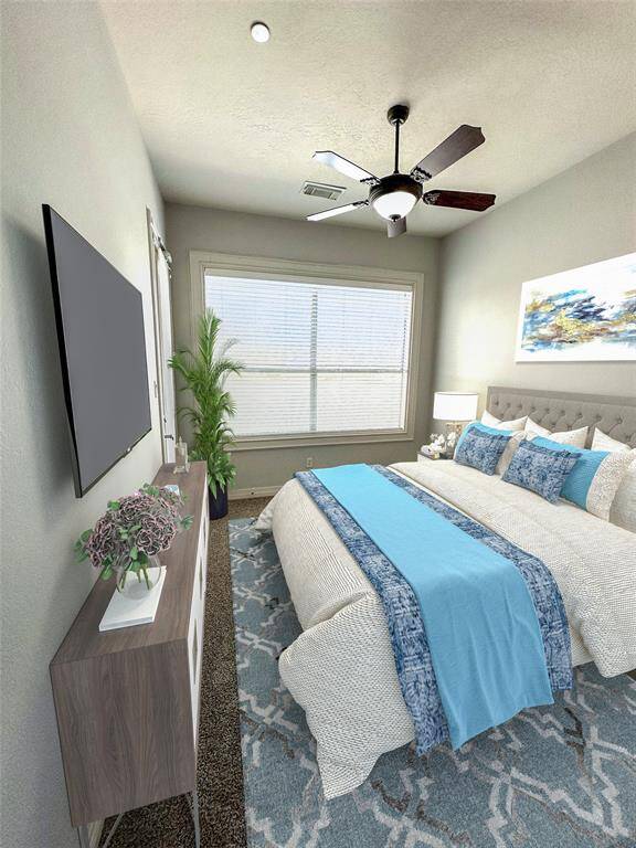 Second bedroom with NEW carpet & paint. virtual staged