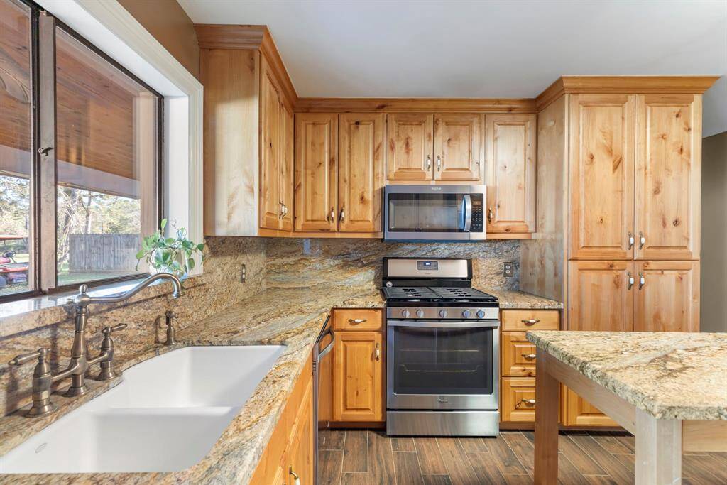 The kitchen sink offers the best view of the back yard