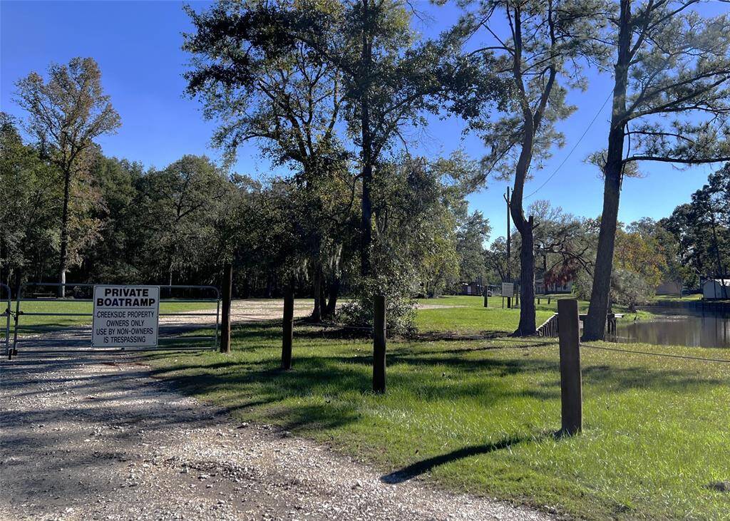 Gated entrance to the private boat launch.