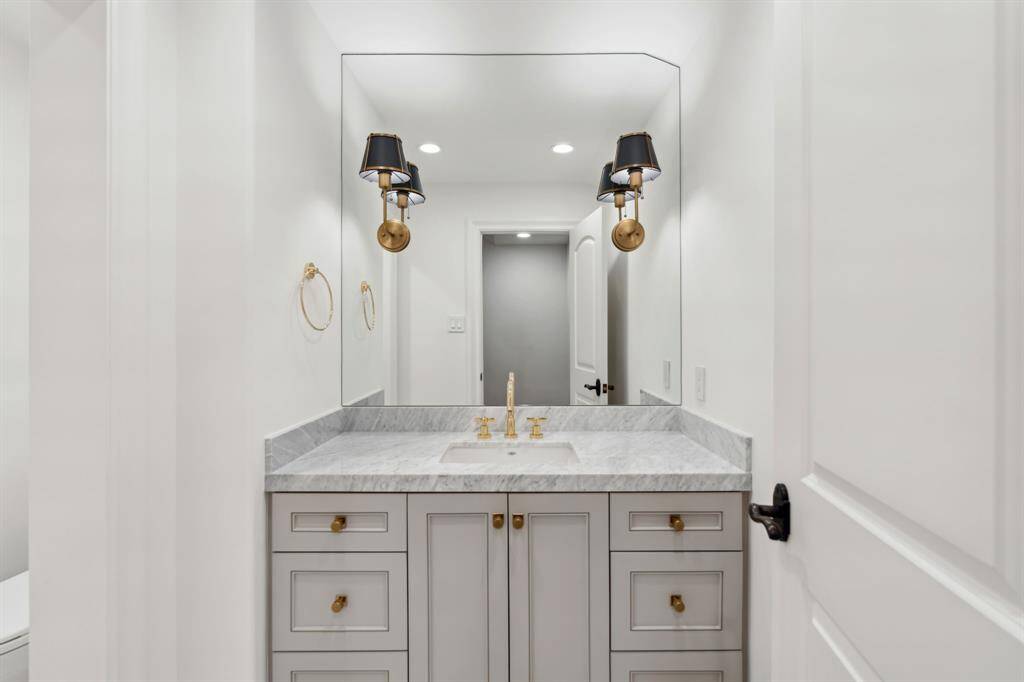 [Half Bath]. Just of the media room for convinence