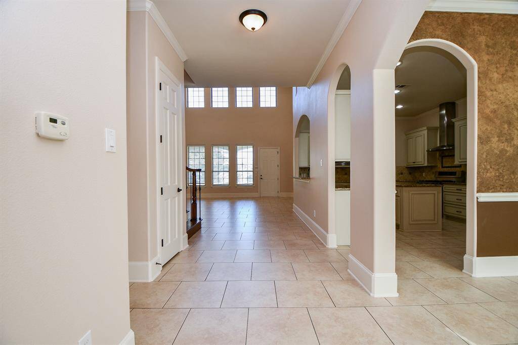 View from the front entrance to the den.