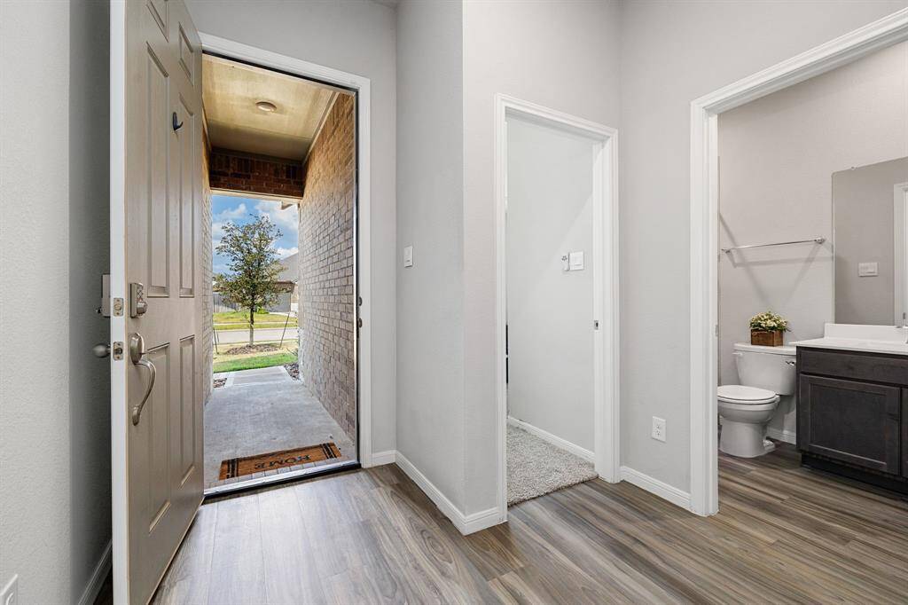 Front entrance with guest bedroom at the front of the home.
