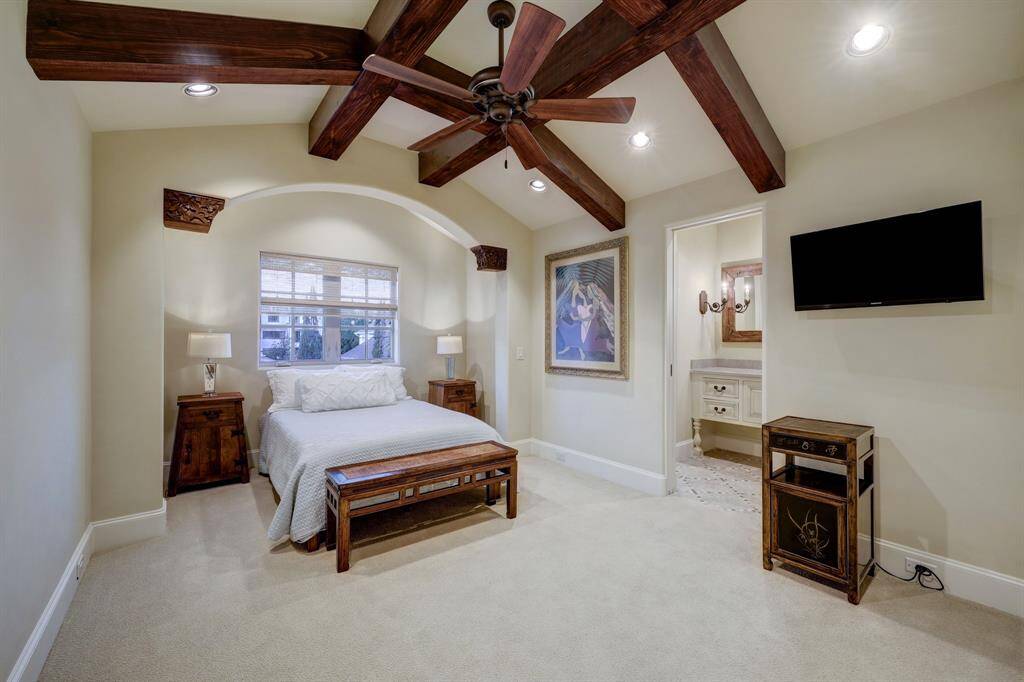 The fourth and fifth bedrooms are thoughtfully designed with mirrored layouts and matching architectural details, creating a harmonious and cohesive aesthetic. Their close proximity adds convenience while maintaining individual comfort and style