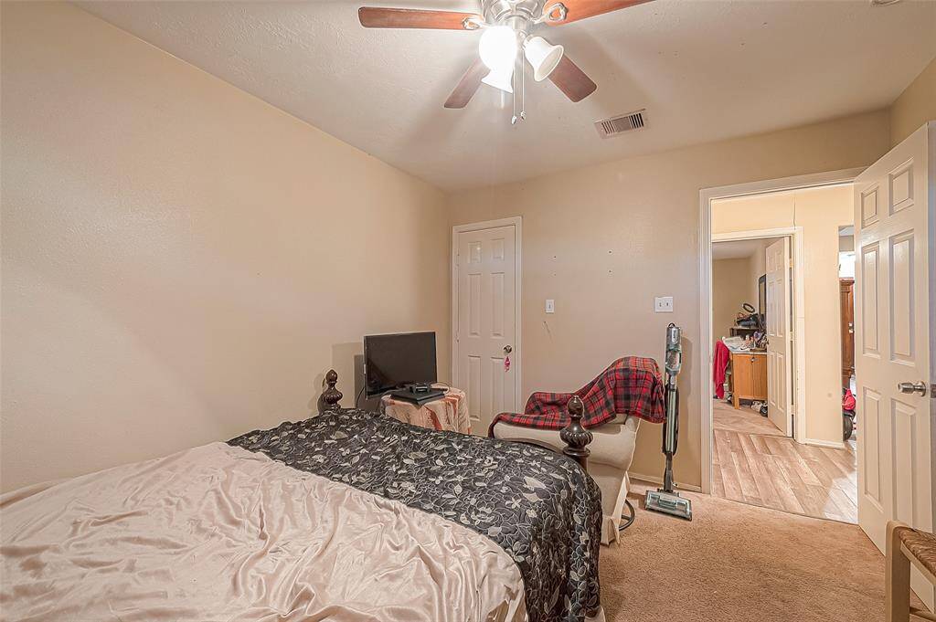 Bedrooms are carperted, offer ample space with spacious closets.