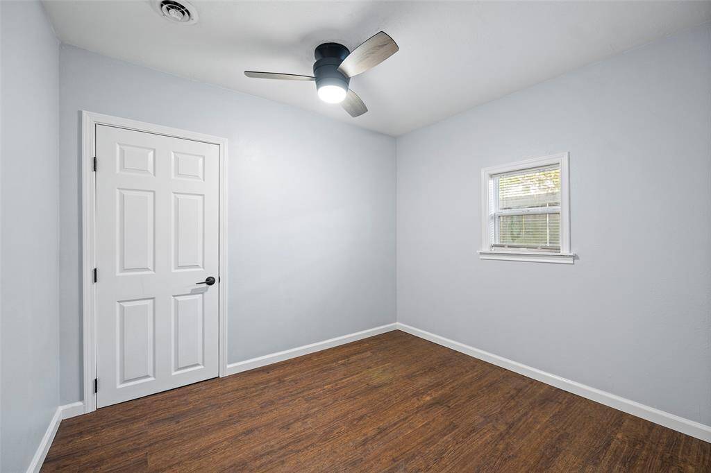 Bedroom 3 with closet and modern fan