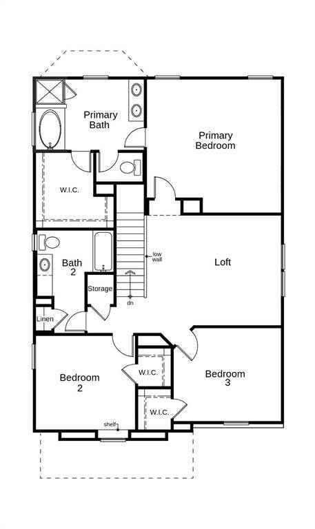 This floor plan features 3 bedrooms, 2 full baths, 1 half bath and over 2,100 square feet of living space.