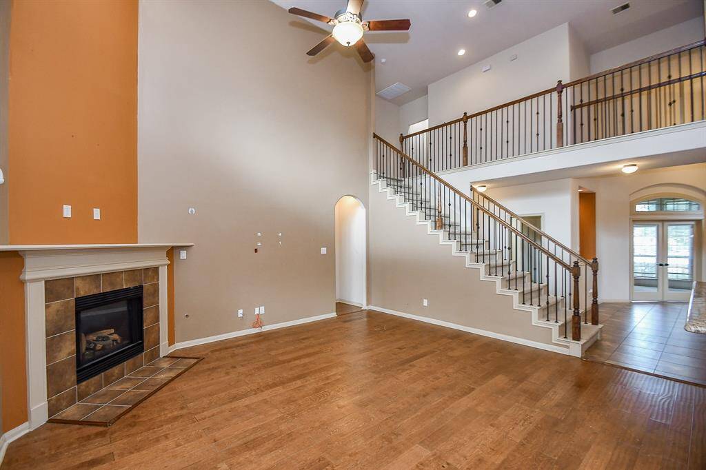 View from Family room towards foyer & office.