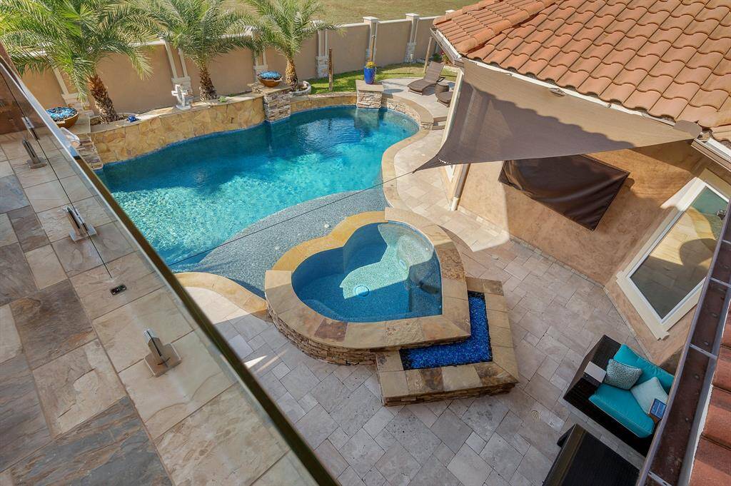 Beautiful view from second floor to the pool