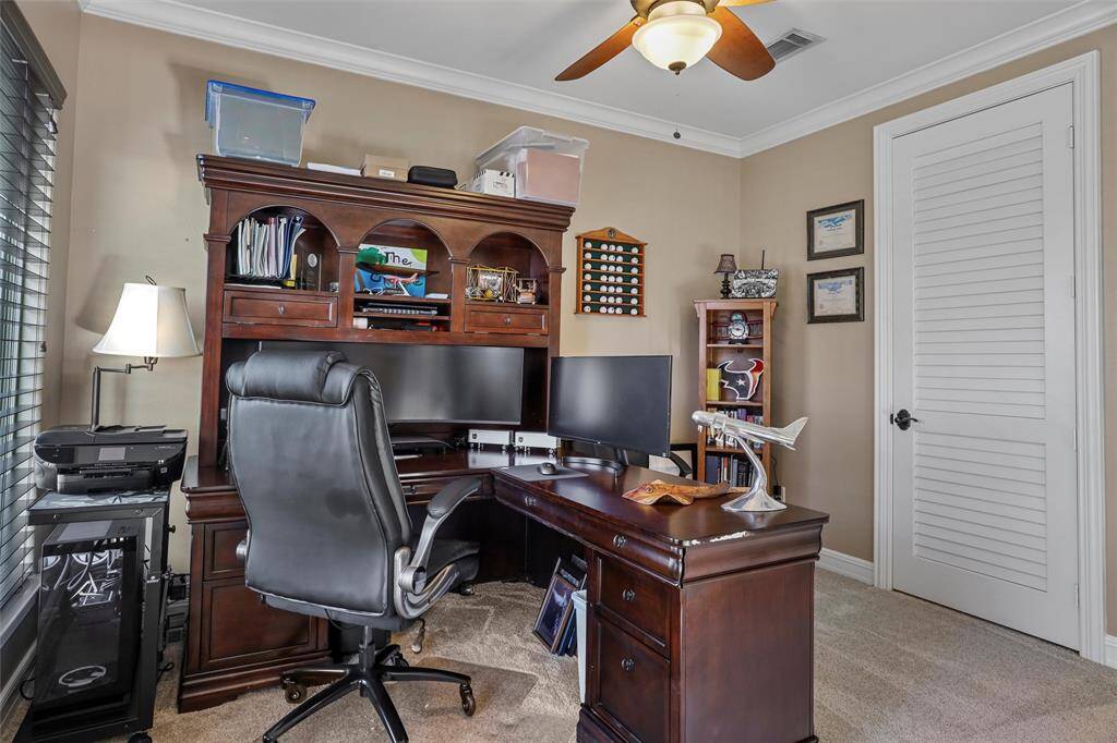 Bright and functional upstairs office loft.