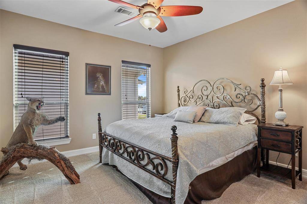 One of three spacious upstairs bedrooms.