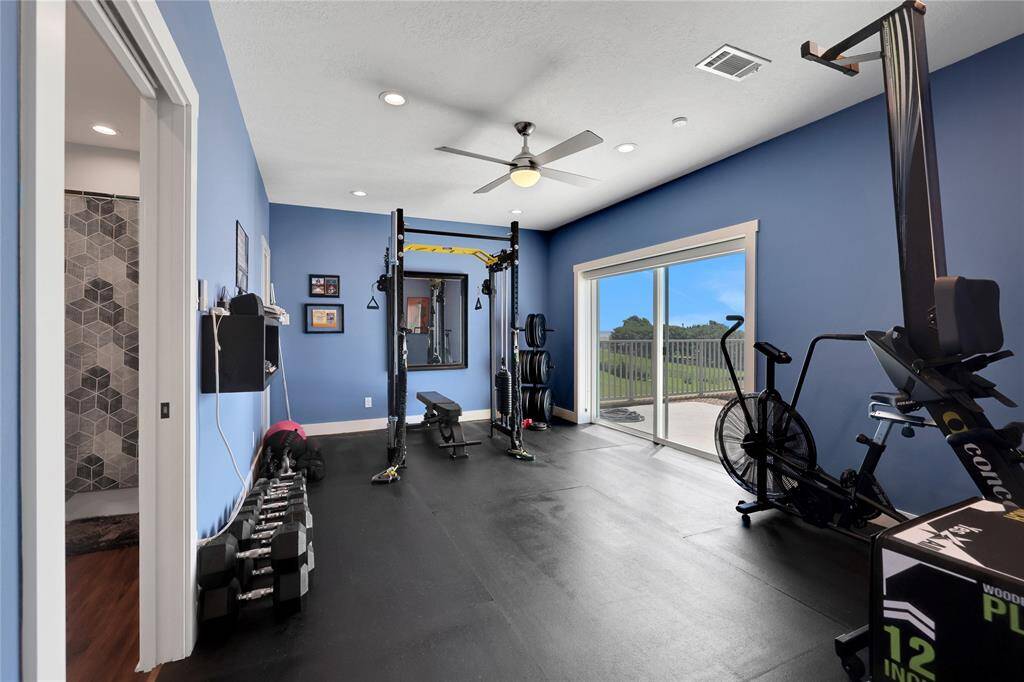 Guest bedroom 4 on the lower level which is currently used as a home gym