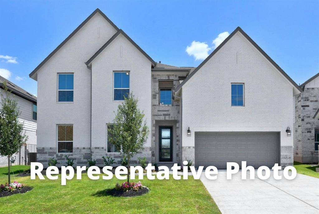 MOVE IN READY!! Westin Homes NEW Construction (Collins, Elevation B) Two Story corner lot. 4 bedrooms, 3.5 baths. Green grass added to enhance photo.