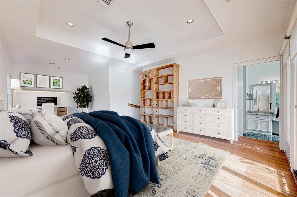 Here is one way to layout the furniture in this room.   Or you could reverse and use the back area for the bed and this front area for the sitting area or home office.