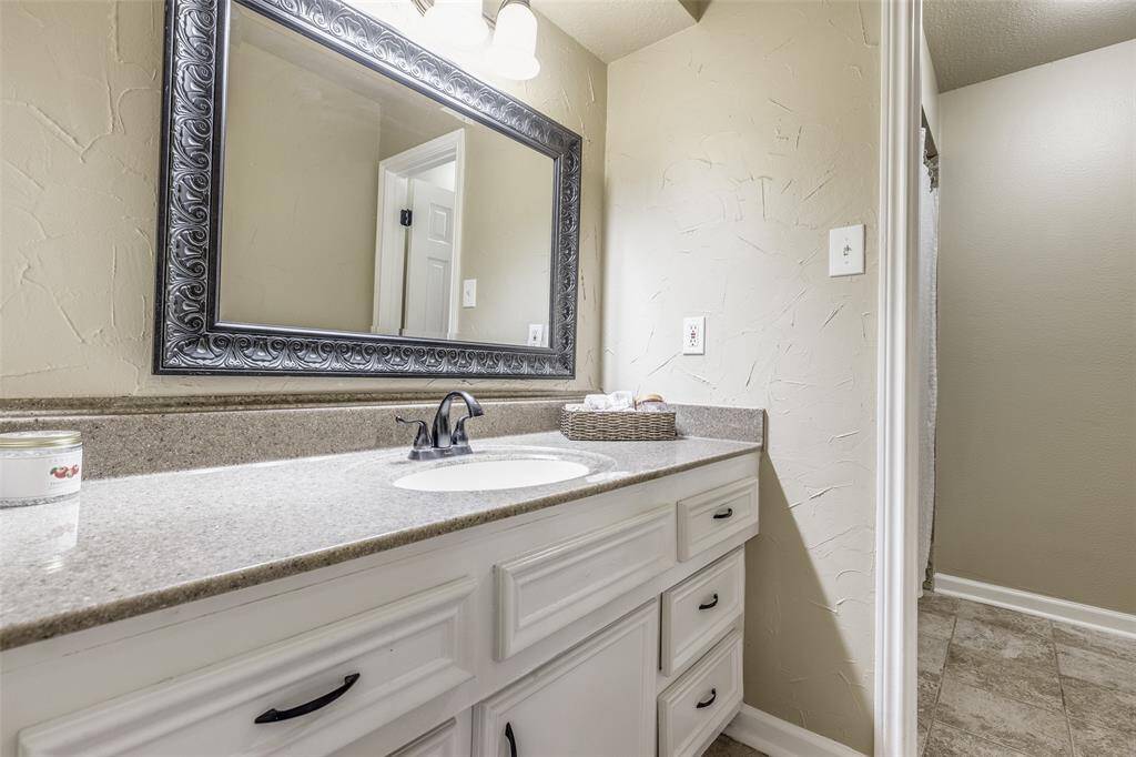 Primary bathroom vanity area.