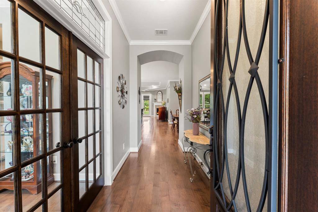 French doors that open to study/office