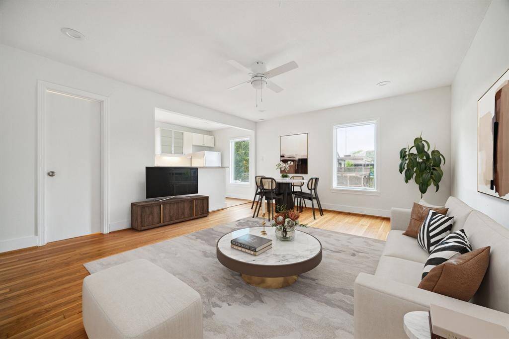 Virtually staged upstairs garage studio