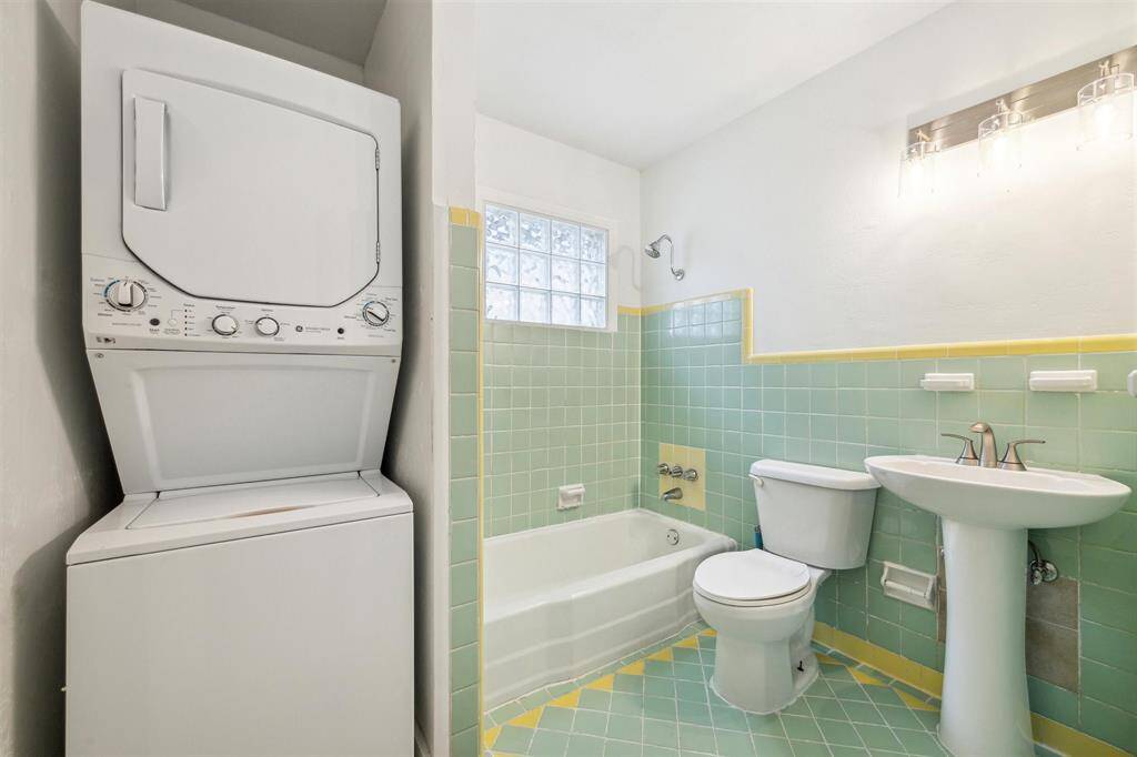 upstairs studio bathroom 2 with in-unit laundry