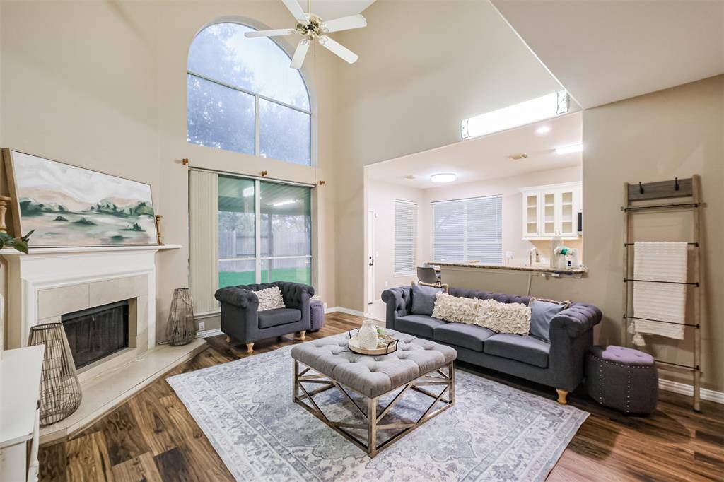 Open concept design with the kitchen opening up to the living room.