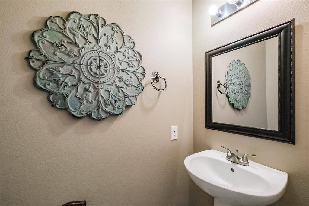 Half bath is downstairs for guests.
