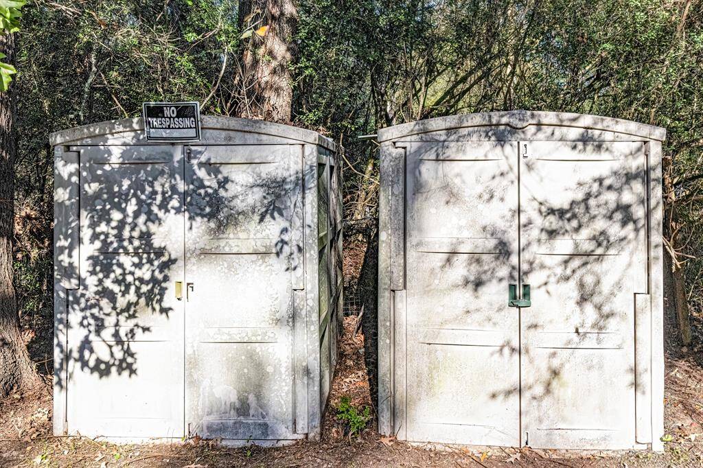 two storage sheds