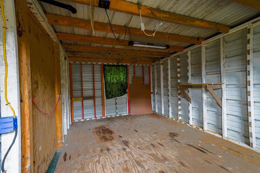 inside of storage shed.