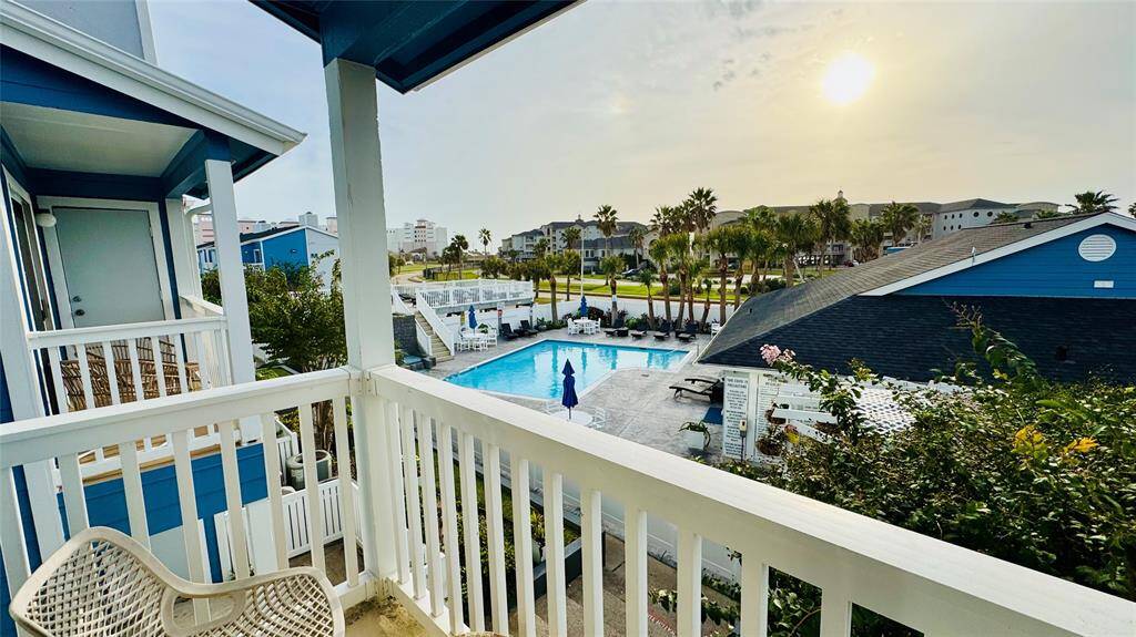 Balcony views overlooking pool area