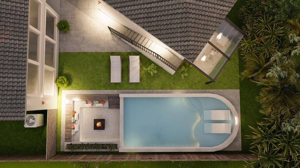 Property does not have a pool! This pool rendering of a possible pool design was supplied by current owner.