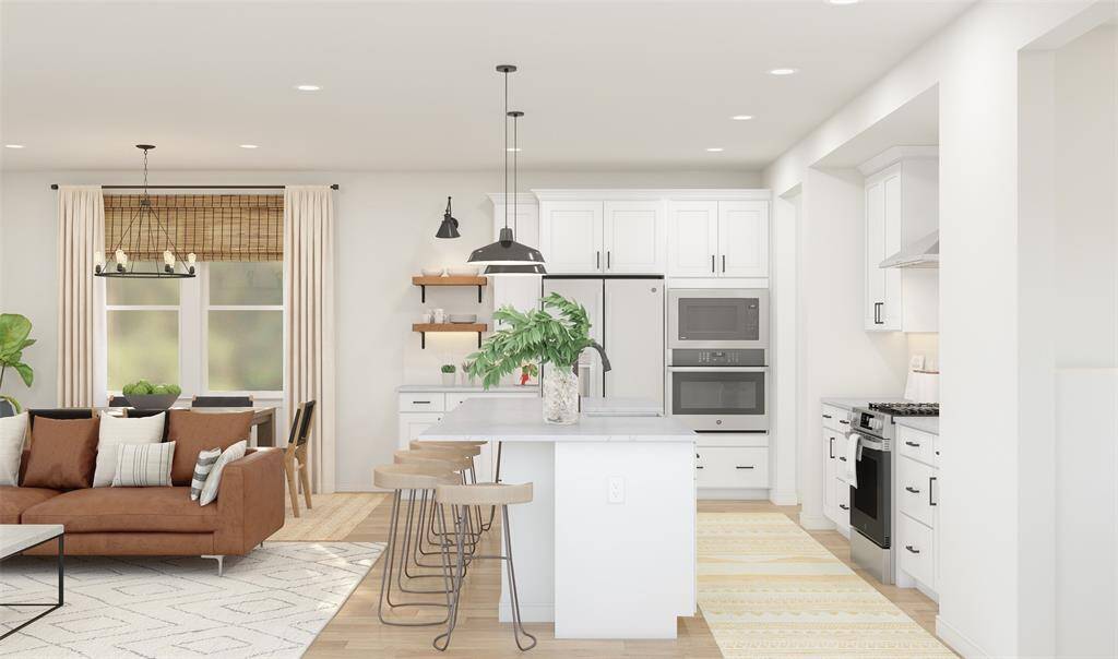 Stylish kitchen open to great room (*Artist rendering used for illustration purposes only.)