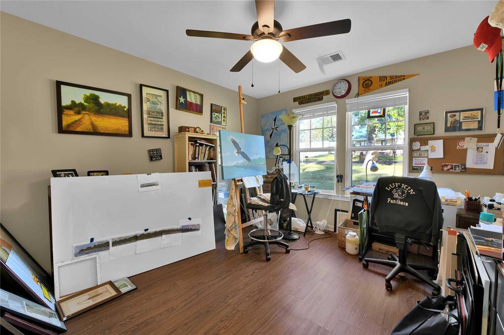 This bedroom is being used as the seller's painting room.