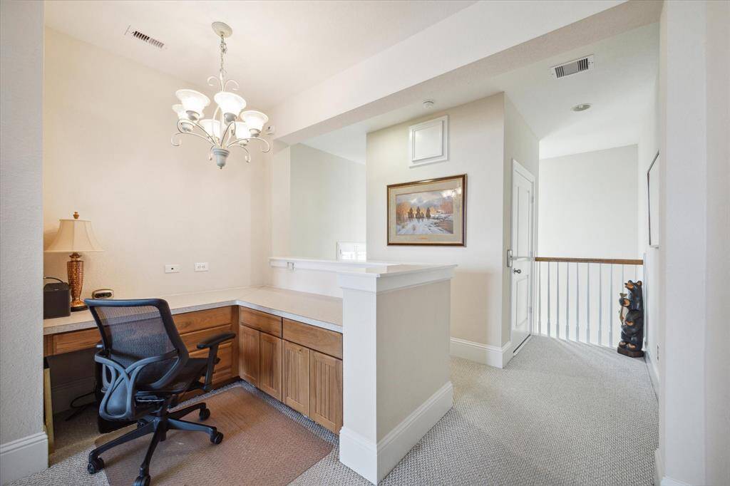 Built-in Work Space and Storage    This upstairs gameroom features a built-in work space, perfect for home office needs