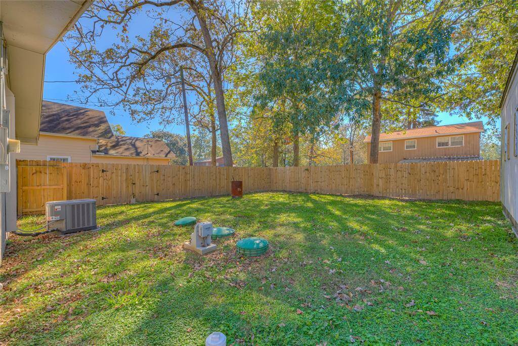Fenced in backyard