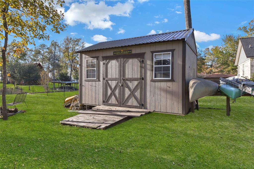 Storage building.