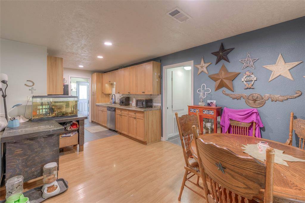 Open concept of dining room and kitchen