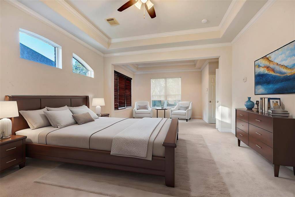 This is a RENDERING of what the Primary Bedroom would look like with a sitting area.