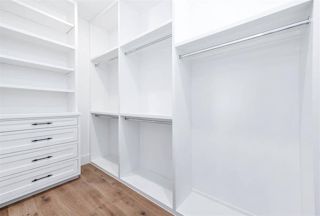 Walk in primary closet
