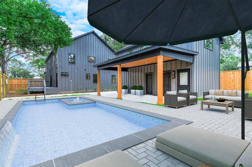 Spacious lot suited for pool. This photo is virtually staged.